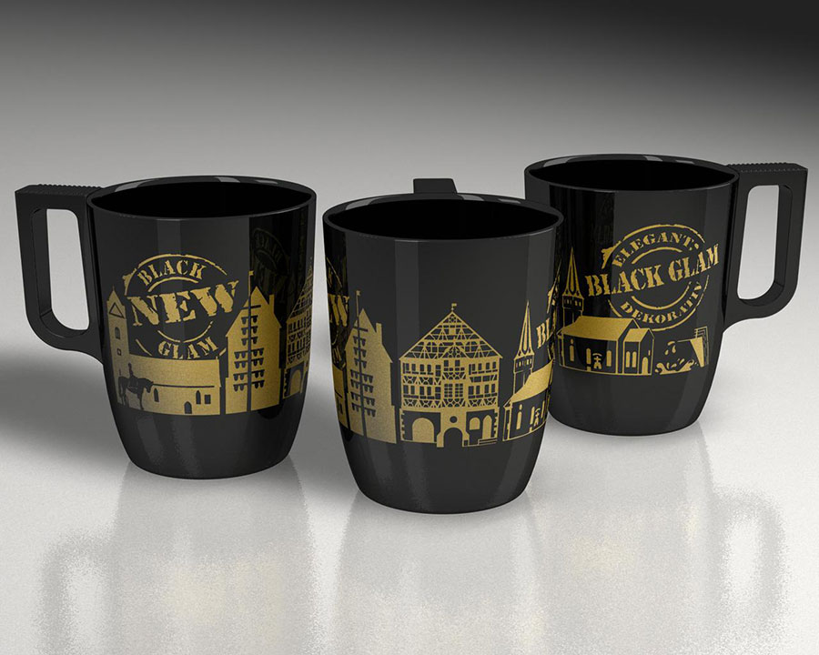 Nuevo Black Glam in Schwärz mit goldenem Aufdruck