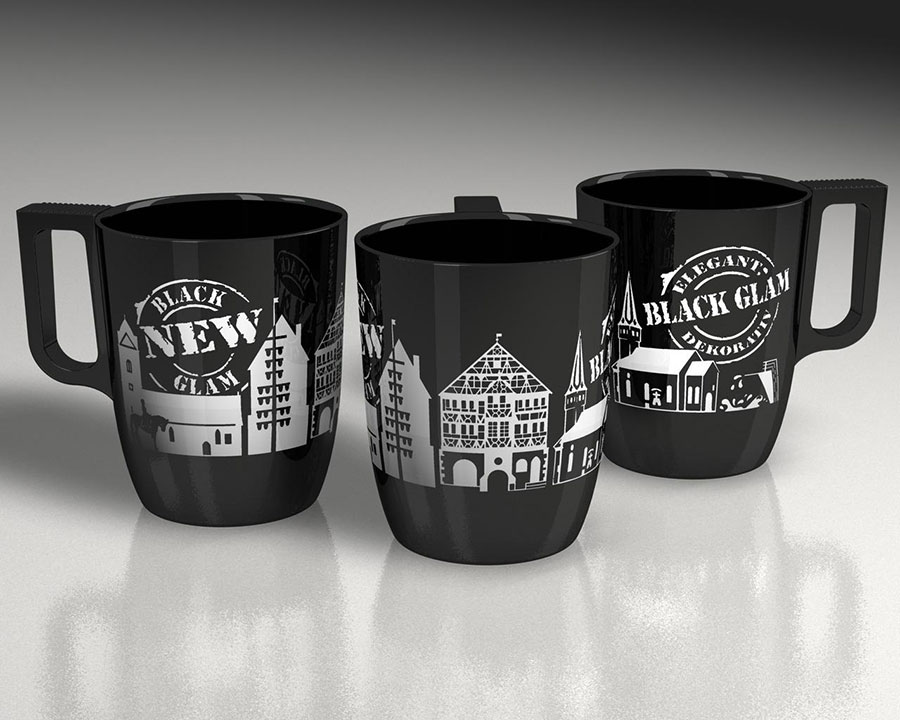 Nuevo Black Glam in Schwärz mit silbernem Aufdruck