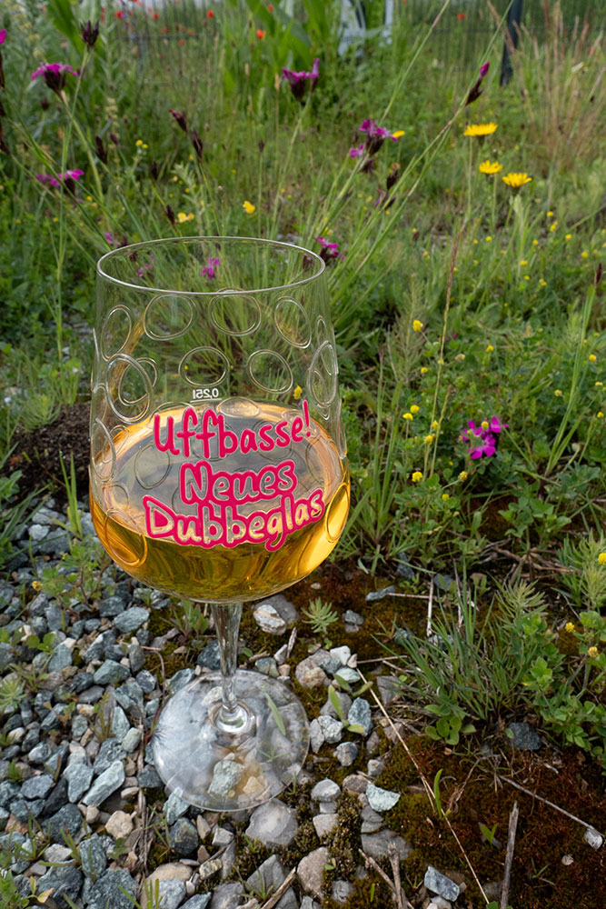 Uffbasse! Neues Dubbeglas