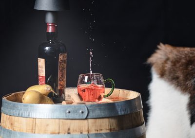 Weinseidel mit grünem Henkel