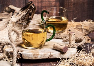 Weinseidel mit grünem Henkel