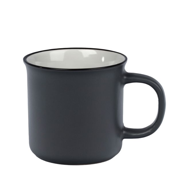 Vintage 26 cl grau matt mit schwarzem Rand