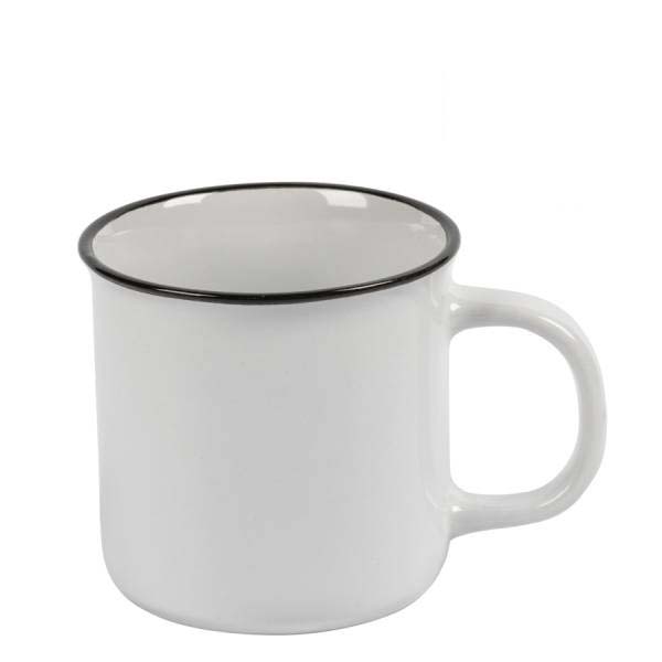 Vintage 26 cl weiss mit schwarzem Rand