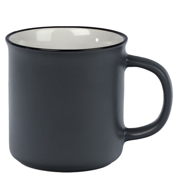 Vintage 35 cl grau matt mit schwarzem Rand