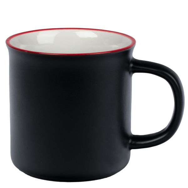 Vintage 35 cl schwarz matt mit rotem Rand